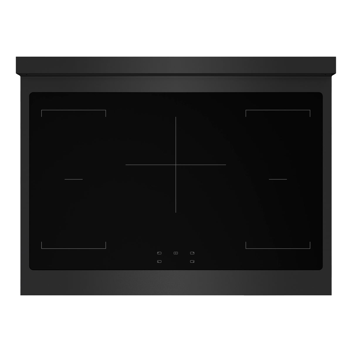 ZLINE Autograph 36-Inch Marino Induction Range in Black Stainless Steel with Champagne Bronze (MINRBZ-36-CB) - induction cooktop top-down view