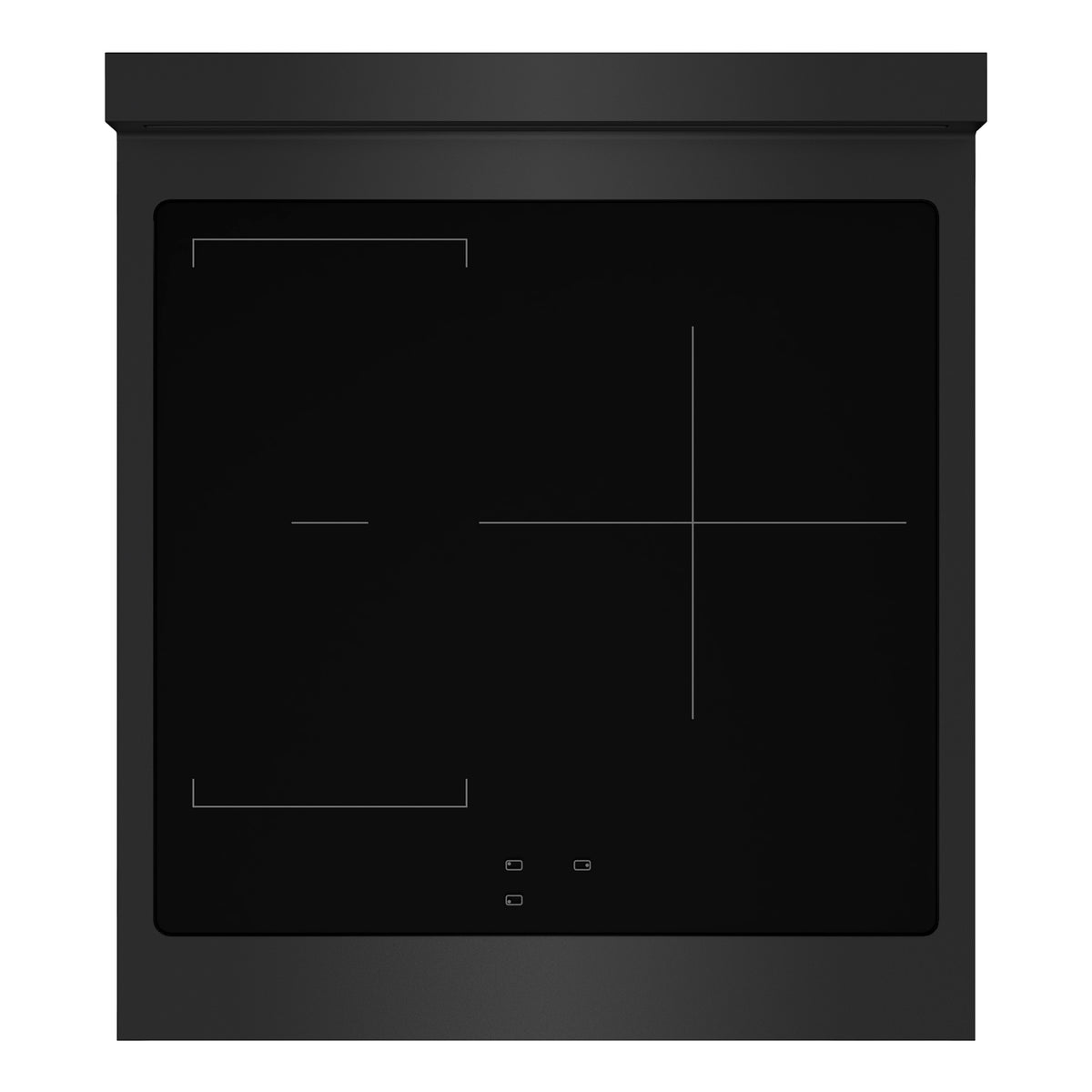 ZLINE Autograph 24-Inch Marino Induction Range in Black Stainless Steel with Champagne Bronze (MINRBZ-24-CB) - induction cooktop top-down view