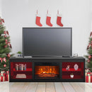 Parrot Uncle Modern 66-Inch LED TV Stand with 23-Inch Insert Electric Fireplace for Living Room