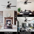 Parrot Uncle 52-Inch Kashmir Traditional Downrod Mount Reversible Ceiling Fan with Lighting and Remote Control (F6352110V)