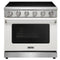 Kostch 36-Inch Glass Top Electric Range with 5 Burners & 6 Cu. Ft. Convection Oven in White (KOS-36RE06H-W)