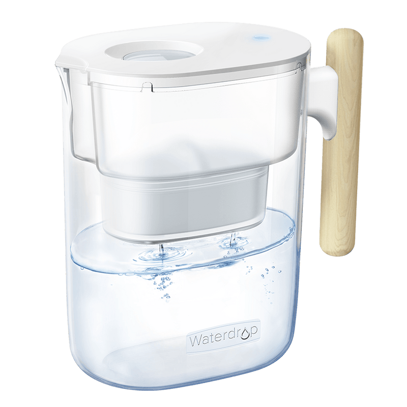 Waterdrop Chubby Pitcher Water Filter with Wooden Handle