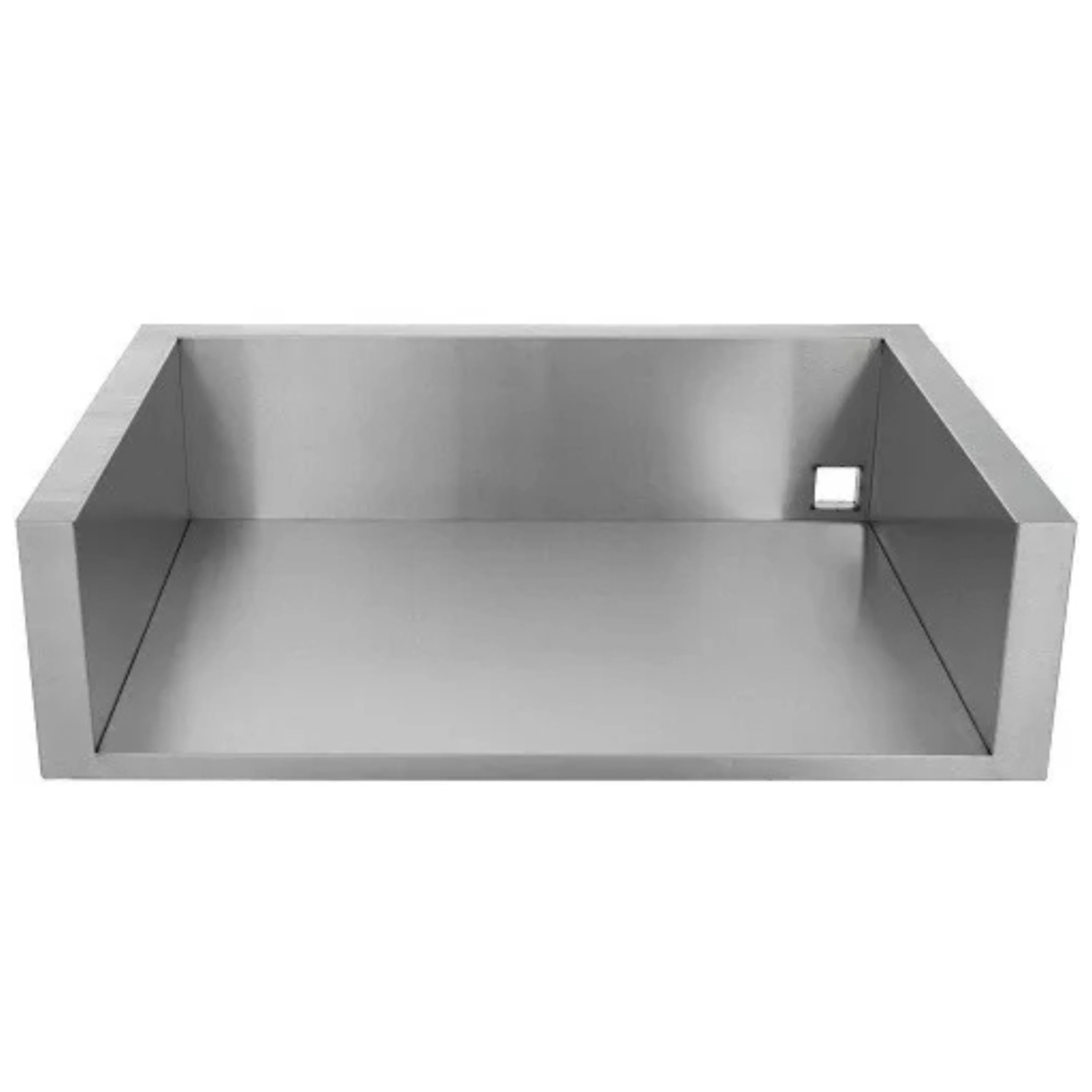 Gray rectangular insulated grill jacket liner with side seams and latch