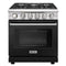Kostch 30-Inch Gas Range with 5 Burners & 4.55 Cu. Ft. Convection Oven in Black (KOS-30RG03M-B)