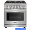 Kostch 30-Inch Propane Gas Range with 5 Burners & 4.55 Cu. Ft. Convection Oven in Stainless Steel (KOS-30RG03MLP-S)