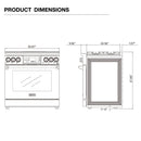 Kostch 36-Inch Tilt Panel Gas Range with 6 Sealed Burners & 6 Cu. Ft. Convection Oven in Red (KOS-36RG07T-R)