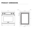 Kostch 36-Inch Electric Range with 5 Elements, Air Fry & Touchscreen Controls, 6.2 Cu. Ft. Convection Oven in Red (KOS-36RE07T-R)
