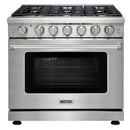 Kostch 36-Inch Propane Gas Range with 6 Burners & 6.0 Cu. Ft. Convection Oven in Stainless Steel (KOS-36RG03MLP-S)