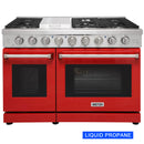 Kostch 48-Inch Propane Gas Range with 6 Burners, Griddle Cooktop & 6.8 Cu. Ft. Convection Oven in Red (KOS-48RG03MLP-R)