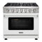 Kostch 36-Inch Propane Gas Range with 6 Burners & 6.0 Cu. Ft. Convection Oven in White (KOS-36RG03MLP-W)