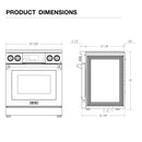 Kostch 30-Inch Electric Range with 5 Elements, Air Fry & Touchscreen Controls, 4.8 Cu. Ft. Convection Oven in Red (KOS-30RE07T-R)