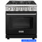 Kostch 30-Inch Propane Gas Range with 5 Burners & 4.55 Cu. Ft. Convection Oven in Black (KOS-30RG03MLP-B)