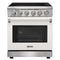 Kostch 30-Inch Glass Top Electric Range with 5 Burners & 4.55 Cu. Ft. Convection Oven in White (KOS-30RE06H-W)