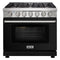 Kostch 36-Inch Gas Range with 6 Burners & 6.0 Cu. Ft. Convection Oven in Black (KOS-36RG03M-B)