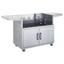 Broilmaster 42-Inch Cart with 2 Doors and 2 Fold-Down Side Shelves in Stainless Steel (BSACT42)