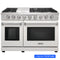 Kostch 48-Inch Propane Gas Range with 6 Burners, Griddle Cooktop & 6.8 Cu. Ft. Convection Oven in White (KOS-48RG03MLP-W)