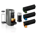 De'Longhi Nespresso VertuoPlus Coffee & Espresso Single-Serve Machine and Aeroccino Milk Frother in Black and Gray (ENV150GYAE)