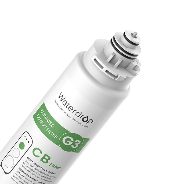 Waterdrop G3 replacement filter cartridge, CB, activated carbon label