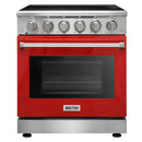 Kostch 30-Inch Glass Top Electric Range with 5 Burners & 4.55 Cu. Ft. Convection Oven in Red (KOS-30RE06H-R)