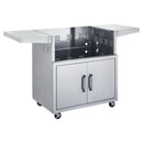 Broilmaster 34-Inch Cart with 2 Doors and 2 Fold-Down Side Shelves in Stainless Steel (BSACT34)