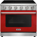 Kostch 36-Inch Glass Top Electric Range with 5 Burners & 6 Cu. Ft. Convection Oven in Red (KOS-36RE06H-R)