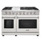 Kostch 48-Inch Gas Range with 6 Burners, Griddle Cooktop & 6.8 Cu. Ft. Convection Oven in White (KOS-48RG03M-W)