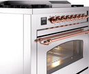 ILVE Nostalgie II 36-Inch Dual Fuel Freestanding Range in Stainless Steel with Copper Trim (UP36FNMPSSPLP)