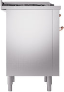 ILVE Nostalgie II 36-Inch Dual Fuel Freestanding Range in Stainless Steel with Copper Trim (UP36FNMPSSPLP)