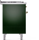 ILVE Nostalgie II 48-Inch Dual Fuel Freestanding Range in Emerald Green with Brass Trim (UP48FNMPEGGLP)