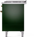 ILVE Nostalgie II 48-Inch Dual Fuel Freestanding Range in Emerald Green with Brass Trim (UP48FNMPEGGLP)