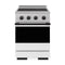 ZLINE Autograph Edition 24-Inch 3.2 Cu. Ft. Marino Induction Range 3 Element Cooktop and Electric Oven in Stainless White and Black (MINRZ-WM-24-MB)