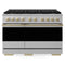 ZLINE Autograph Edition 48-Inch 6.7 Cu. Ft. Marino Gas Range with 8 Burner DuoPro Cooktop and Dual Ovens in Stainless Steel and Champagne Bronze Accents (PMGRZ-48-CB)