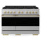 ZLINE Autograph Edition 48-Inch 6.7 Cu. Ft. Marino Dual Fuel Range with 8 Burner DuoPro Cooktop and Dual Ovens in Satin Stainless Steel and Champagne Bronze Accents (PMDRSZ-48-CB)