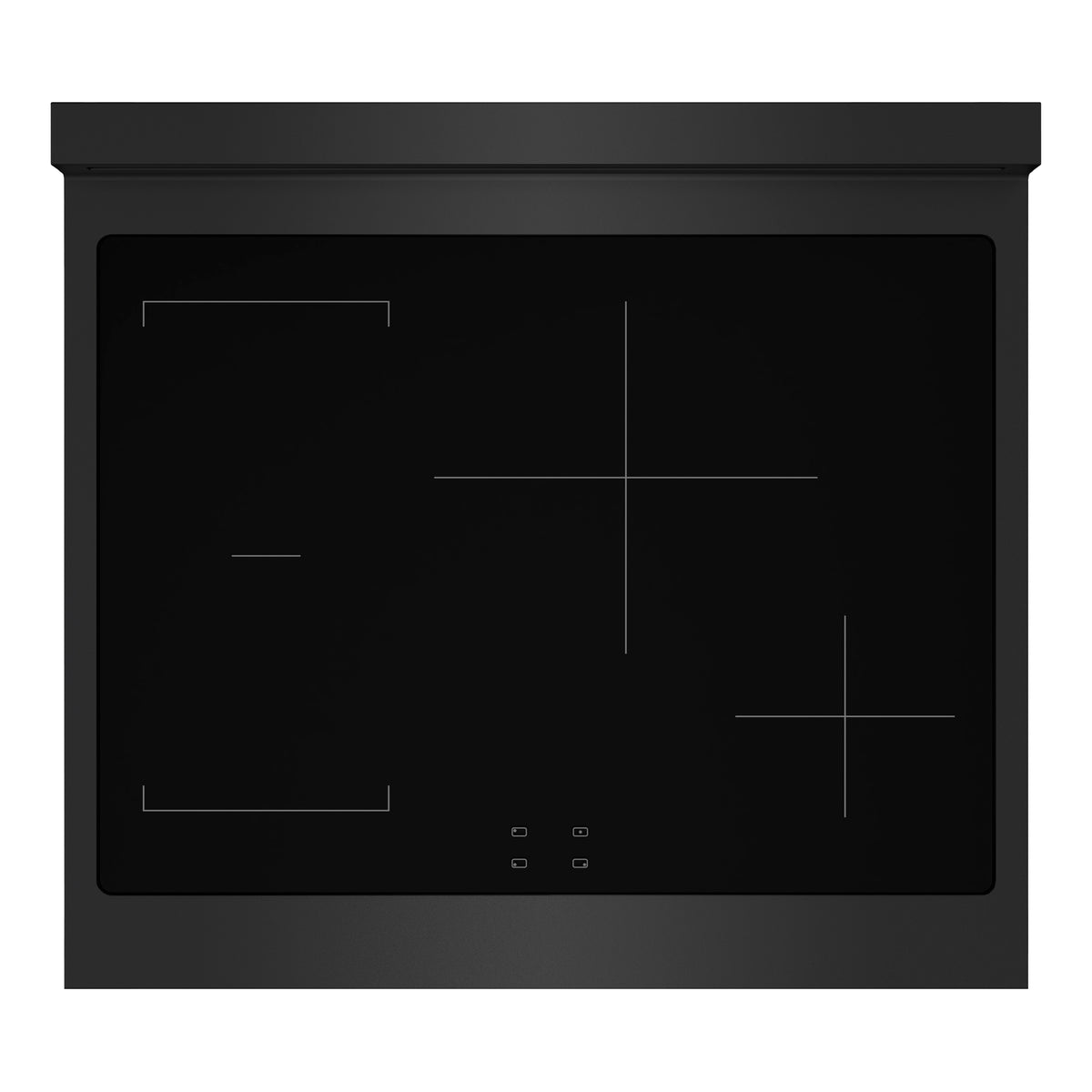 ZLINE Autograph 30-Inch Marino Induction Range in Black Stainless Steel with Champagne Bronze (MINRBZ-30-CB) - induction cooktop top-down view