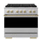 ZLINE Autograph Edition 36-Inch 5.2 Cu. Ft. Marino Gas Range with 6 Burner DuoPro Cooktop and Gas Oven in Satin and Champagne Bronze (PMGRSZ-36-CB)