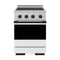 ZLINE Autograph Edition 24-Inch 3.2 Cu. Ft. Marino Induction Range with 3 Element Cooktop and Electric Oven in Satin White and Black (MINRSZ-WM-24-MB)