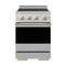 ZLINE Autograph Edition 24-Inch 3.2 Cu. Ft. Marino Induction Range 3 Element Cooktop and Electric Oven in Satin Stainless and Champagne (MINRSZ-24-CB)