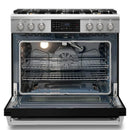 Kostch 36-Inch Tilt Panel Propane Gas Range with 6 Sealed Burners & 6 Cu. Ft. Convection Oven in Black (KOS-36RG07TLP-B)