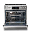Thor Kitchen 2-Piece Appliance Package - 36-Inch Propane Gas Range, Tilt Panel & Premium Wall Mount Hood in Stainless Steel