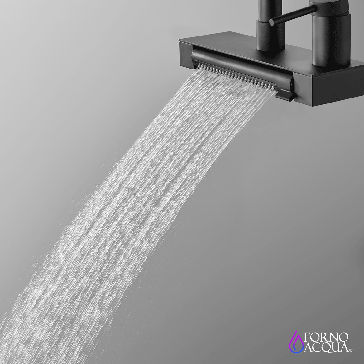 FORNO ACQUA 4 Function Waterfall Pull-Down Kitchen Faucet in Black (FCWRMBKD1)