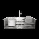 Forno Acqua 33-Inch Drop-In/Undermount MultiSINK Workstation Sink with Waterfall Faucet & Glass Rinser (E-XP30)