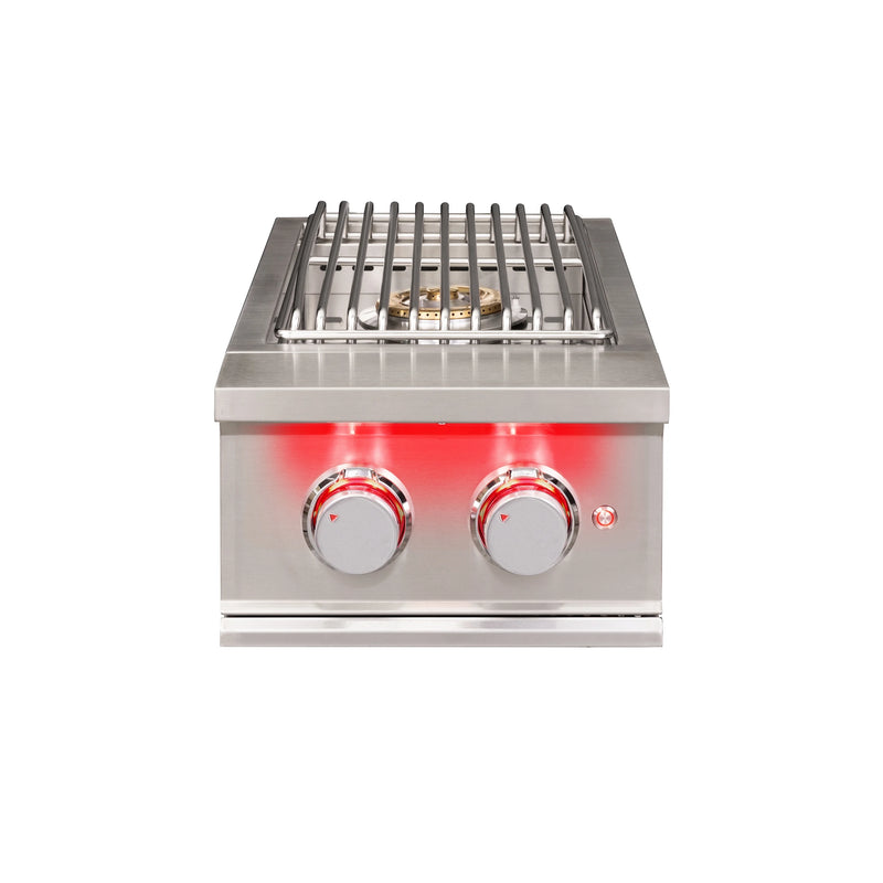 TrueFlame Double Propane Gas Side Burner in Stainless Steel (TFSB2L)