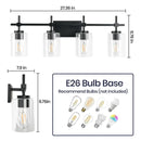 Parrot Uncle Jasper Modern 4-Light Clear Glass Bathroom Lights Linear Vanity Light