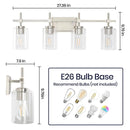 Parrot Uncle Jasper Modern 4-Light Clear Glass Bathroom Lights Linear Vanity Light