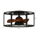 Parrot Uncle 20-Inch Kanpur Industrial Flush Mount Reversible Ceiling Fan with LED Lighting and Remote Control (A531101CC110V)