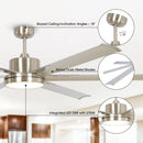 Parrot Uncle 65-Inch Freda DC Motor Modern Downrod Ceiling Fan with LED Light and Remote Control (F8218110V)