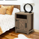Parrot Uncle 18-Inch Solid Wood Farmhouse Nightstand for Bedroom in Brown or Grey or White