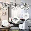 Parrot Uncle 52-Inch Zelda Modern DC Motor Downrod Mount Reversible Ceiling Fan with Lighting and Remote Control (F6367110V)
