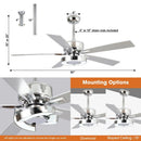 Parrot Uncle 52-Inch Vendome Industrial DC Motor Downrod Mount Reversible Ceiling Fan with Lighting and Remote Control (F6366CH110V)
