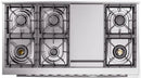 ILVE 48-Inch Professional Plus II Freestanding Propane Gas Dual Fuel Range with 8 Sealed Burner in Stainless Steel (UP48FWMPSSLP)